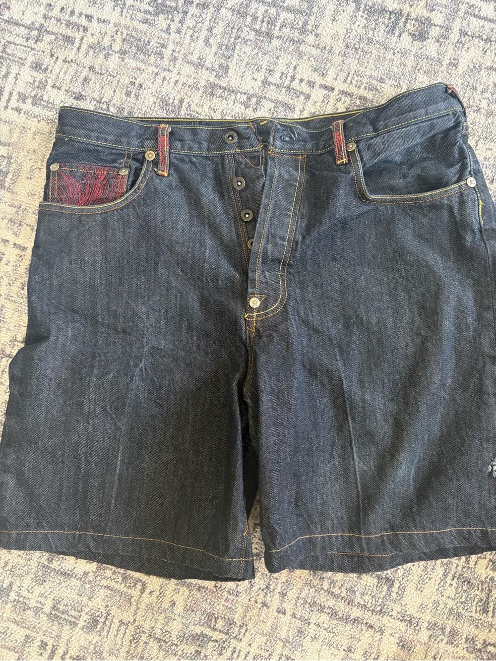 Men's Dark Wash Denim Jean Shorts - Classic Relaxed Fit - Picture 11 of 14